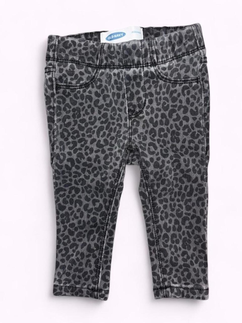 Old Navy Gray & Charcoal Leopard Print Girls' Leggings